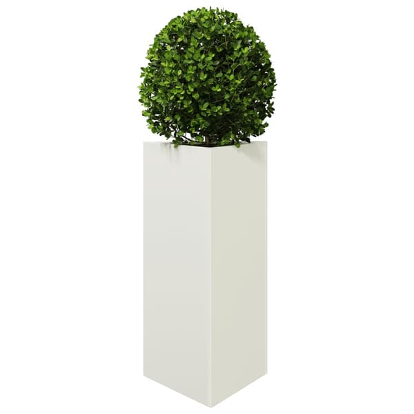 vidaXL Trädgårdskrukor, Set om 2, Vita, Triangulära, 40x34,5x70 cm, Stål