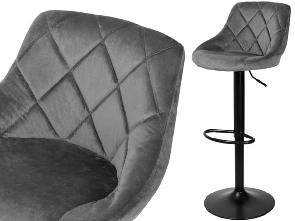 CYDRO BLACK barstol, grafitfarvet velour
