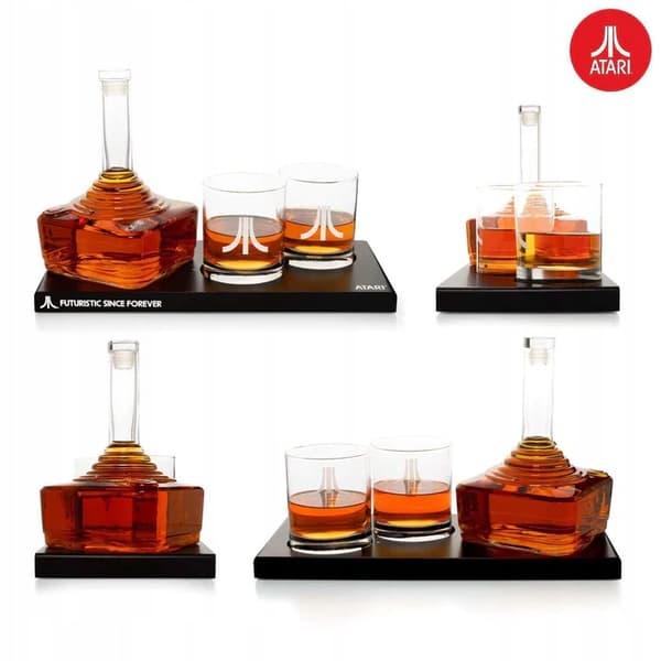 ATARI 3D-set: 750 ml karaff + 2 300 ml glas för whisky/bourbon