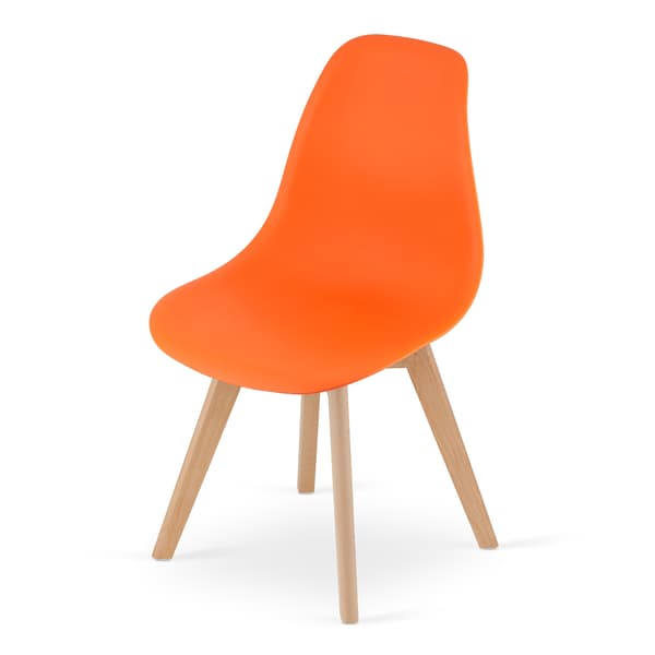 KITO stol orange / naturlige ben x 2