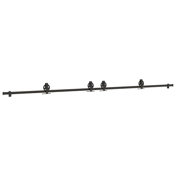 vidaXL Skjutdörrsinstallationssystem, 366 cm, Stål, Svart
