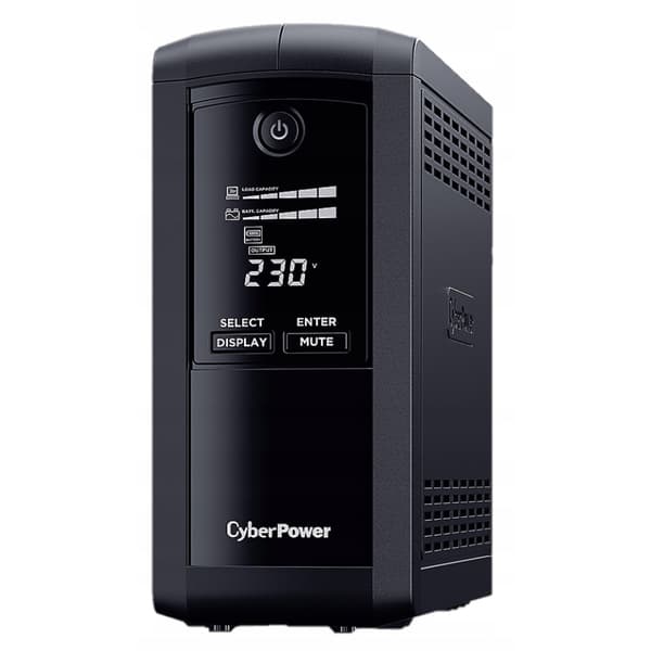 CyberPower VP1000ELCD-FR UPS, 1 kVA, musta