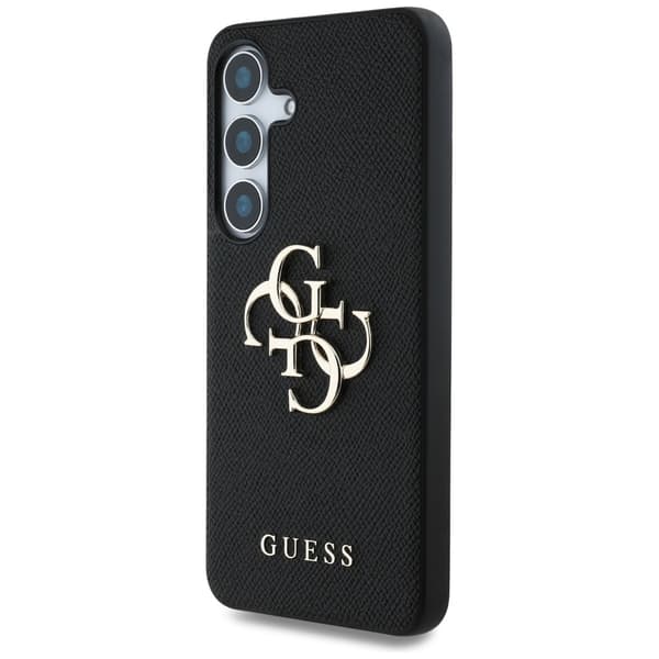 Guess Grained Big 4G Logo Small Classic Logo cover til Samsung Galaxy S25, sort