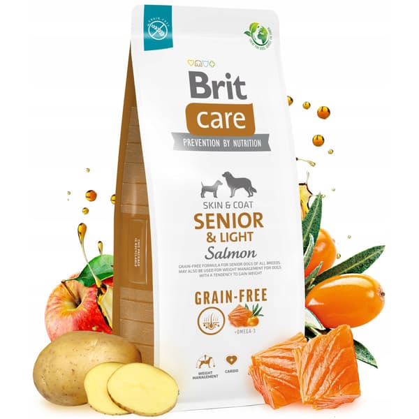 Brit Care Hundefoder Kornfrit Senior & Light Laks 12 kg