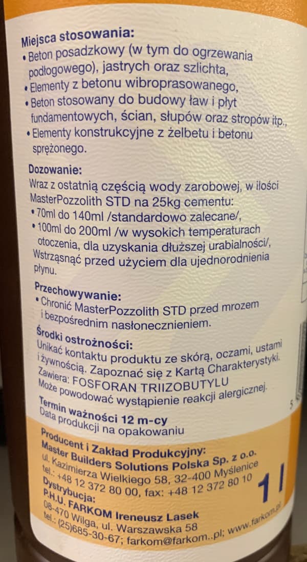 Flydende betonblødgører 1 l