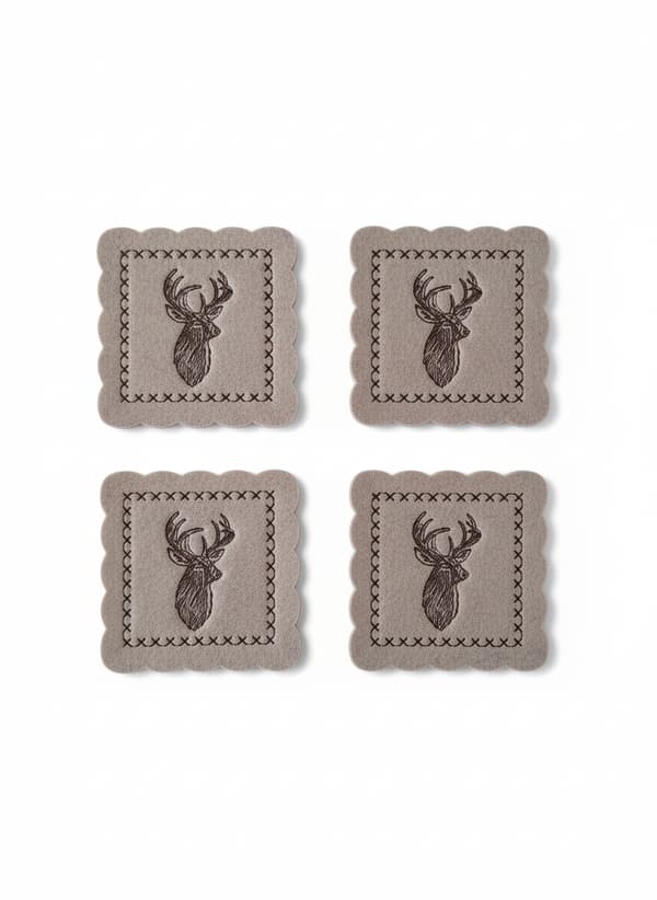 Filtmuggar i glas, set med 4 beige, 10×10 cm