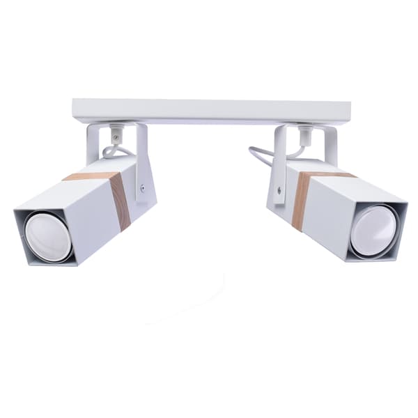 Loftlampe Vidar 2 GU10 hvid træ Milagro MLP5406