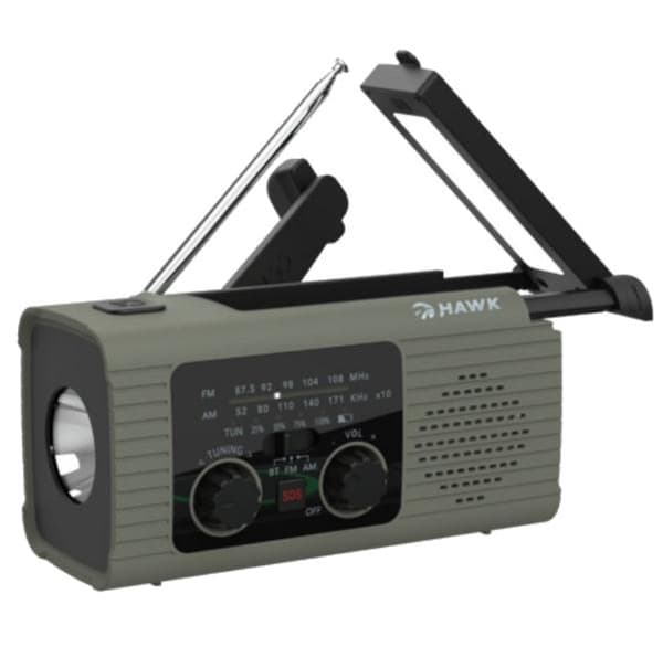 HAWK Expedition R10 HWRDI410GN Solcelleradio Dynamo Krank Grøn og Sort