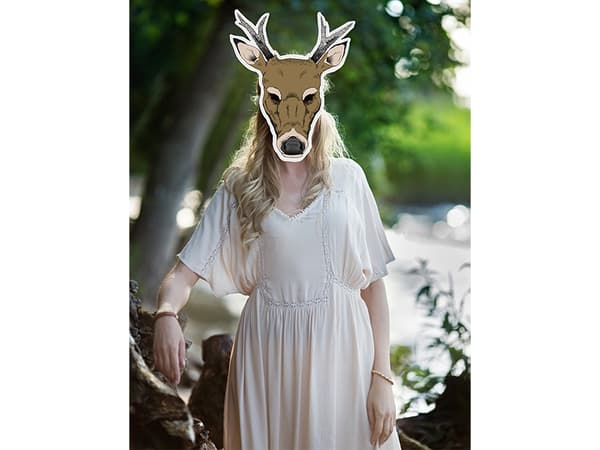 Hjortmask hirvenaamio 34x40 cm 1 kpl