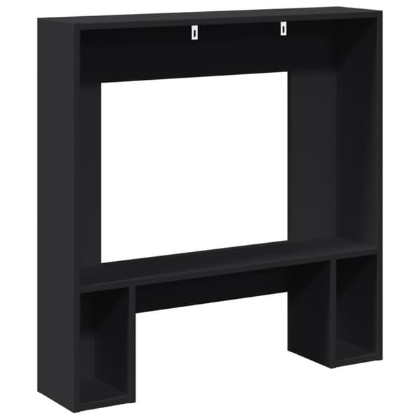 vidaXL kaminhylde, sort, 81x18x82 cm, træbaseret materiale