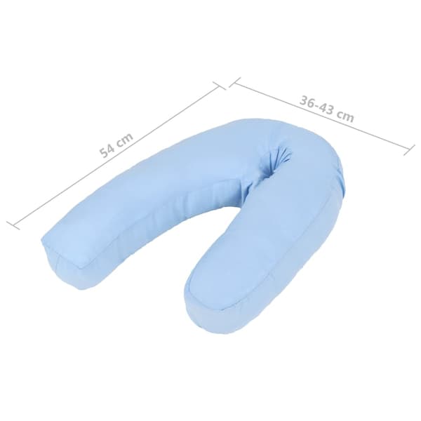 vidaXL J-formad graviditetskudde, 54 x (36-43) cm, blå