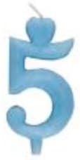 Lys Nummer 5 Hjertekage Blå