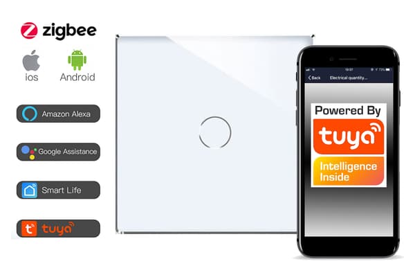 Kosketuskytkin 1-piiri ZigBee TUYA RTX SH# L+N