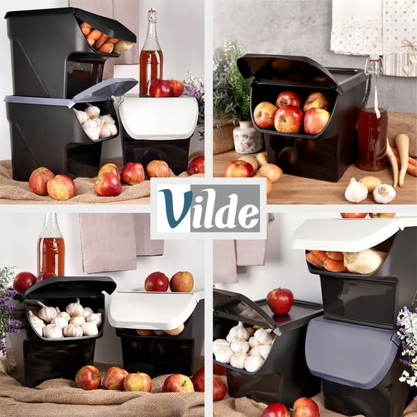 Vihannes- ja hedelmäastia kannella, musta, 13 l, 3 kpl