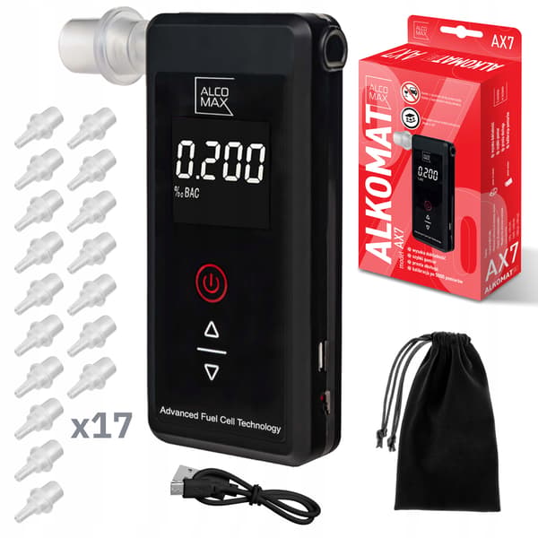 Professionel alkometer METEO AX7 + 17 mundstykker