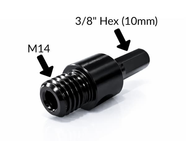 Adapter aksel for boremaskine M14 til Hex 3/8 titanium