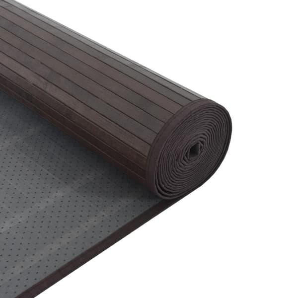 vidaXL Suorakulmainen matto, tummanruskea, 70x500 cm, bambu