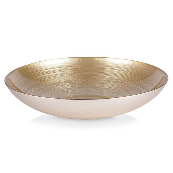 Guldfarvet glaskål 30 cm, 2,2 l