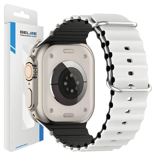 Beline Apple Watch Silikone Waves Rem 38/40/41mm Hvid-Sort Æske