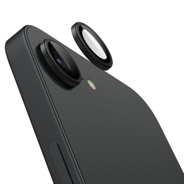 SPIGEN OPTIK PRO GLAS.TR EZ FIT KAMERASKYDD 2-PACK IPHONE 16E SVART