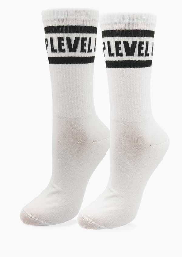 Bomullssockor med text - SVL Level 36/40 VIT