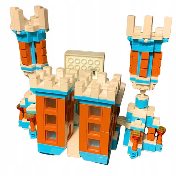 Minecraft Robot Fæstning 2-i-1 Hus LED Gaming Byggeklodser Sæt