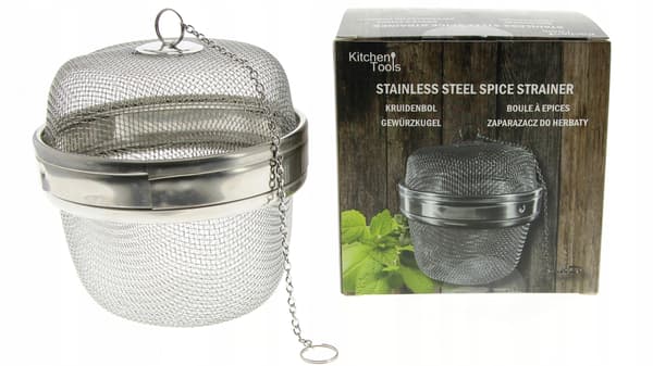 METALKUGLEKANDER TIL TE OG URTER RUSTFRIT STÅL 9 CM