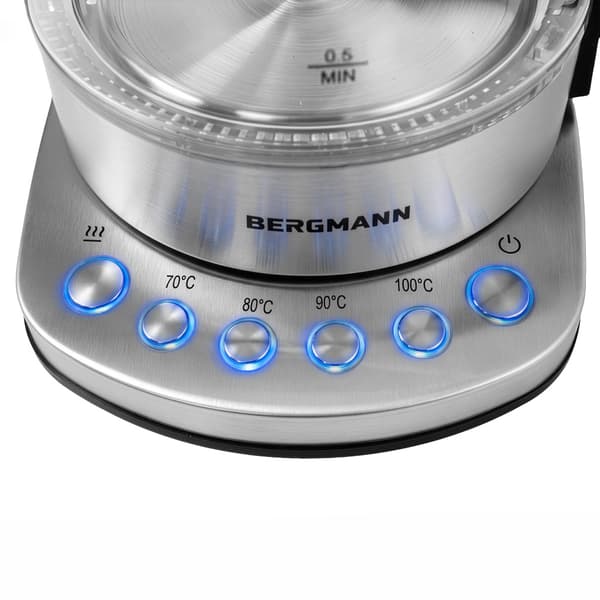 Bergmann FR005 elektrisk glaskande 1,7L 2200W med kontrolpanel i rustfrit stål