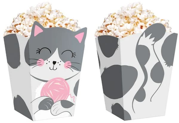 Æsker Popcornspande Slik Snacks katte Katte Fødselsdag 6 stk.