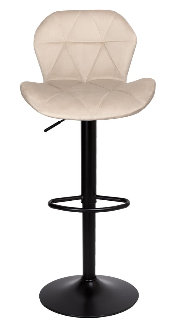 Gordon svart beige sammetsbarstol