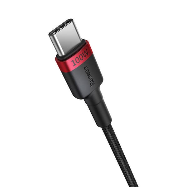 Baseus Cafule USB-C - USB-C -kaapeli 100W, 1m, 2 kpl (puna-musta, harmaa-musta)