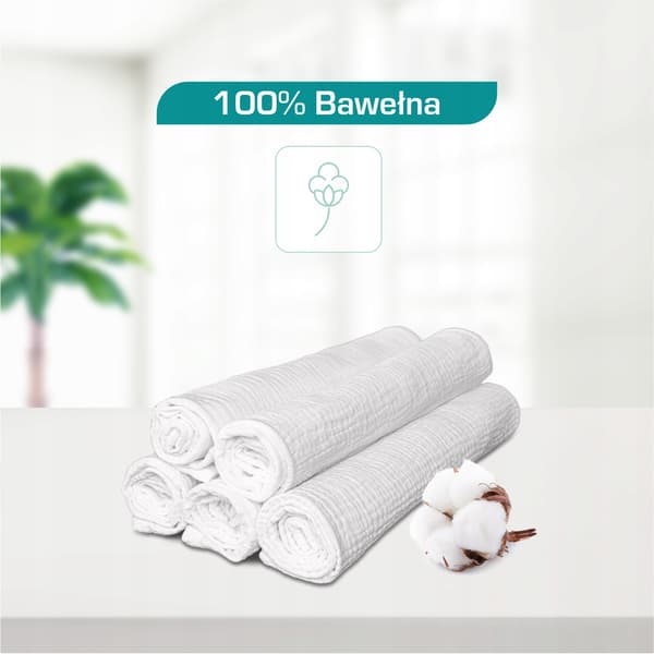 Plumeri Muslin Bleer Hvide 7 stk 30x30 cm