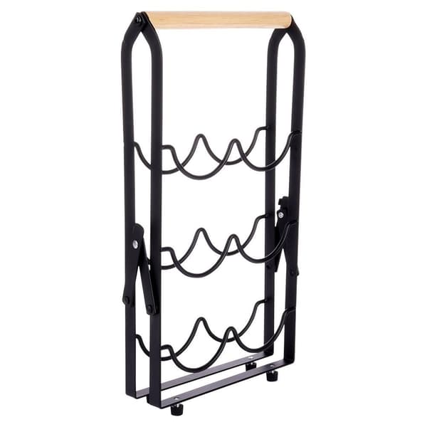 Vinhylla metall svart 6 flaskor 21x38 cm