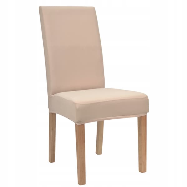 Elastiska stolöverdrag släta storlek L TESS 6 st ljusbeige