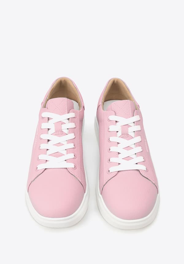 Wittchen dames klassiske pink platform sneakers, naturlæder