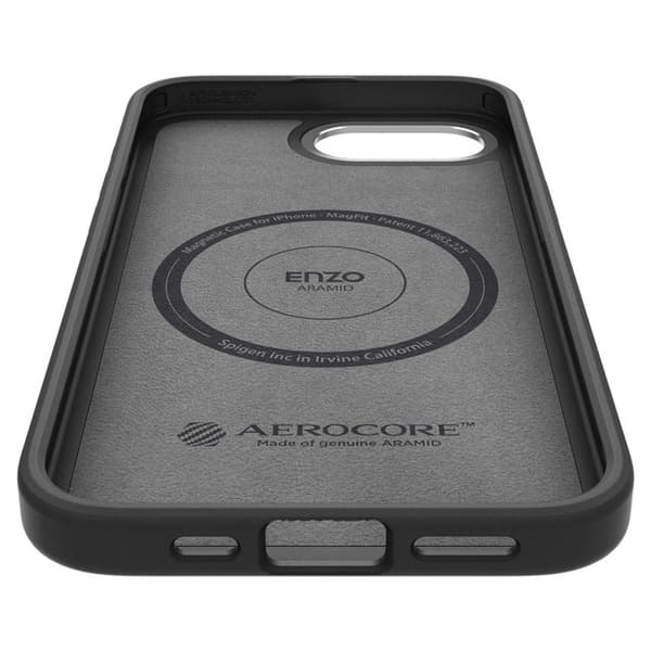 Spigen Enzo Aramid Mag MagSafe - Etui til iPhone 16e (Sort)
