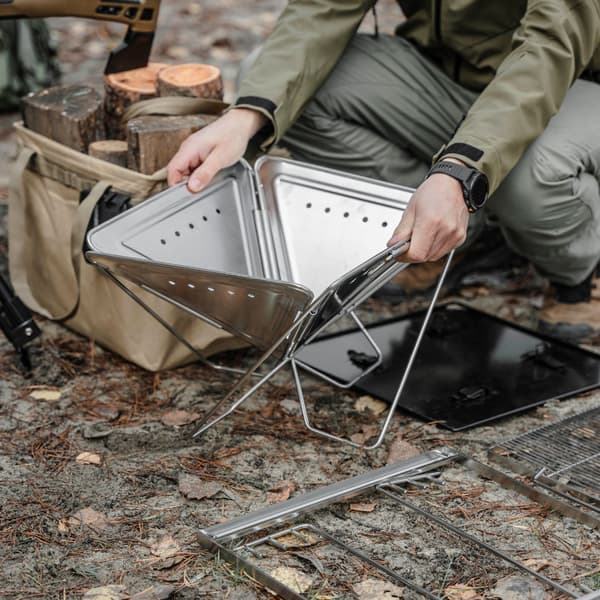 Offlander stor hopfällbar bärbar campinggrill
