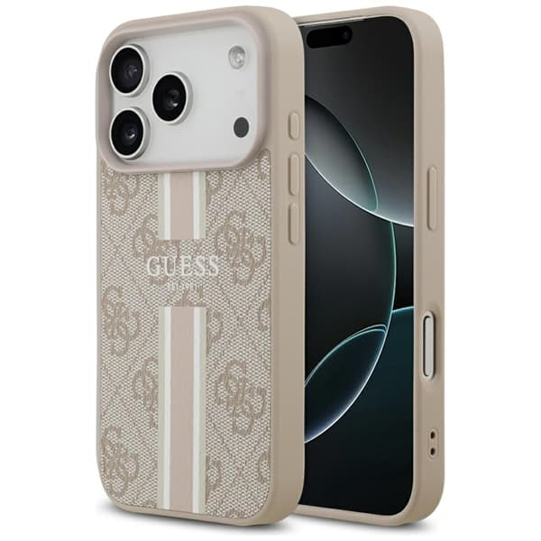 Guess 4G Printed Stripes MagSafe - iPhone 17 Pro cover (lyserød)