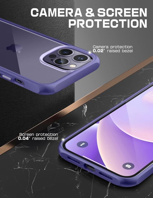 ETUI TIL APPLE IPHONE 14 PRO MAX SILICIUM LILLA FORSTÆRKET A2894 A2651