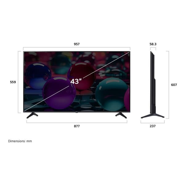 LG 43UA73003LA 43" televisio, 4K, HDR10 Pro, AI Magic