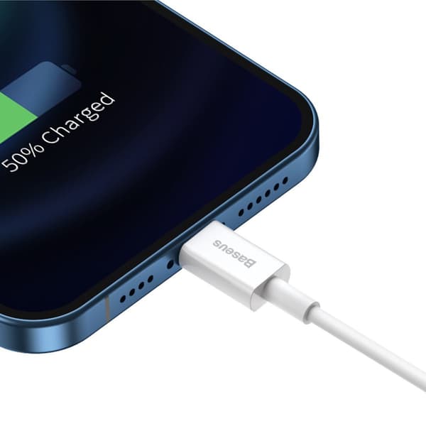 Baseus Superior Series USB til Lightning-kabel, 2.4A, 1m (hvid)