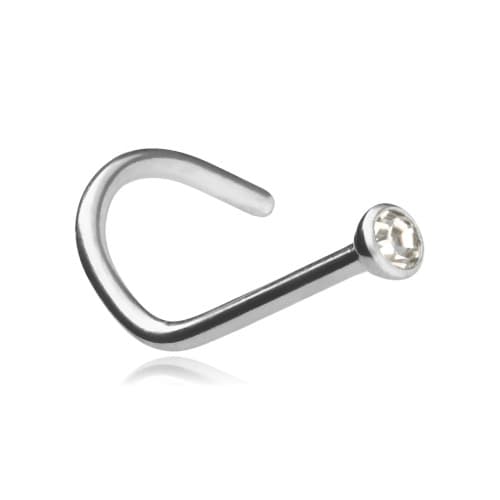 Näsring med vit zirkon - silver - NS-010 0.8/7/2