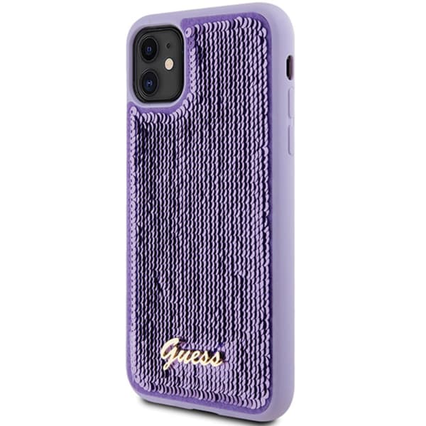 Guess Sequin Script Metal - iPhone 11 -suojakuori (violetti)