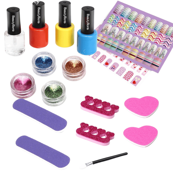 NAGELMÅLNINGSKIT FÖR BARN STYLING STICKERS TIPS GLITTER