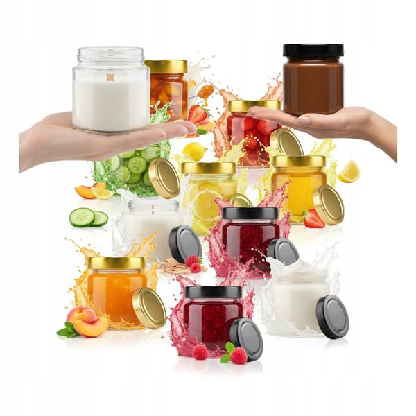 Set med 20 st. ATENA-burk 225 ml för ljus, sylt, present, bröllop + lock