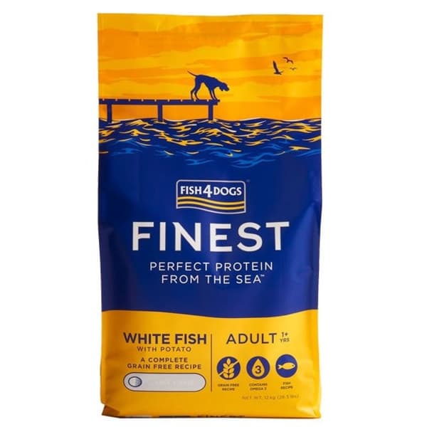 Fish4Dogs Finest Ocean 12 kg torrfoder för hundar med vit fisk