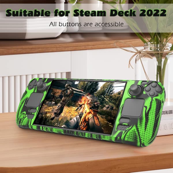 VALVE STEAM DECK 2021 -KOTELO, SILIKONI, VIHREÄ, MUSTA KOTELO