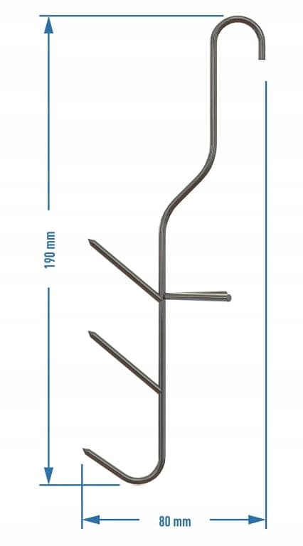 Trippelfiskrökkrokar, 5 stycken, 19 cm