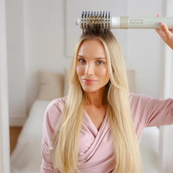 MPM MLW-27 Locktång och hårtork 2-i-1 Beige