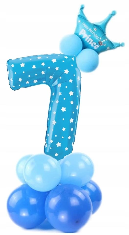 Set med blå ballonger, nummer 7, 1 set